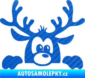 Samolepka Sob 002 pravá vykukuje 3D karbon modrý