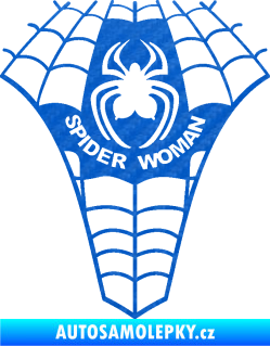 Samolepka Spider woman pavoučí žena 3D karbon modrý