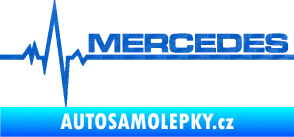 Samolepka Srdeční tep 035 pravá mercedes 3D karbon modrý