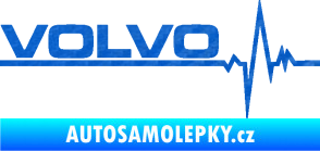 Samolepka Srdeční tep 037 levá Volvo 3D karbon modrý