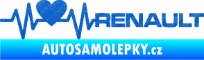 Samolepka Srdeční tep 041 pravá Renault 3D karbon modrý