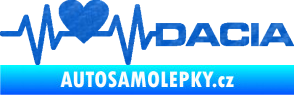 Samolepka Srdeční tep 045 pravá Dacia 3D karbon modrý