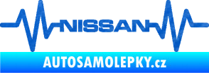 Samolepka Srdeční tep 051 Nissan 3D karbon modrý