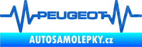 Samolepka Srdeční tep 053 Peugeot 3D karbon modrý