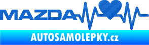 Samolepka Srdeční tep 058 levá Mazda 3D karbon modrý