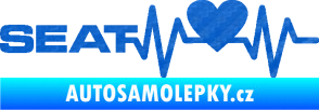Samolepka Srdeční tep 060 levá Seat 3D karbon modrý