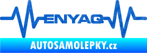 Samolepka Srdeční tep 063 Enyaq 3D karbon modrý