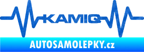 Samolepka Srdeční tep 067 Kamiq 3D karbon modrý