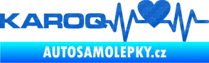 Samolepka Srdeční tep 068 levá Karoq 3D karbon modrý