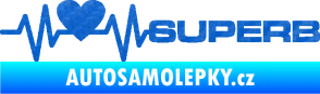 Samolepka Srdeční tep 072 pravá Superb 3D karbon modrý