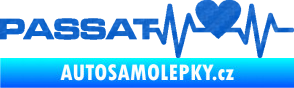 Samolepka Srdeční tep 077 levá Volkswagen Passat 3D karbon modrý