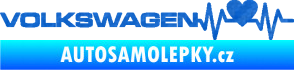 Samolepka Srdeční tep 078 levá Volkswagen 3D karbon modrý