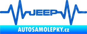 Samolepka Srdeční tep 081 Jeep 3D karbon modrý