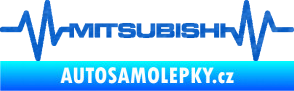 Samolepka Srdeční tep 083 Mitsubishi 3D karbon modrý