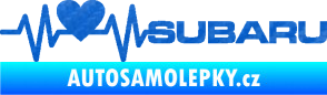 Samolepka Srdeční tep 086 pravá Subaru 3D karbon modrý