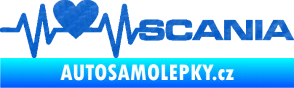 Samolepka Srdeční tep 090 pravá Scania 3D karbon modrý