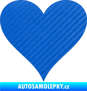 Samolepka Srdíčko 001 3D karbon modrý
