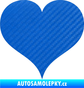 Samolepka Srdíčko 003 3D karbon modrý
