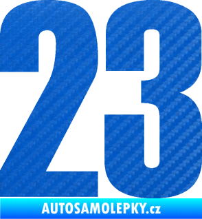 Samolepka Startovní číslo 23 typ 2          3D karbon modrý