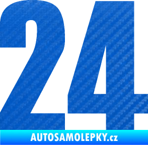 Samolepka Startovní číslo 24 typ 2      3D karbon modrý