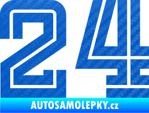 Samolepka Startovní číslo 24 typ 7 3D karbon modrý