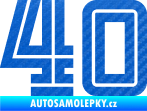 Samolepka Startovní číslo 40 typ 7 3D karbon modrý