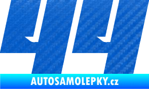 Samolepka Startovní číslo 44 typ 6 3D karbon modrý