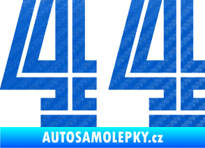 Samolepka Startovní číslo 44 typ 7 3D karbon modrý