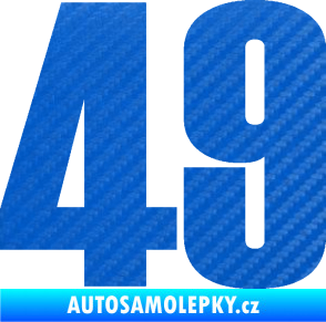Samolepka Startovní číslo 49 typ 2      3D karbon modrý