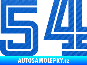 Samolepka Startovní číslo 54 typ 7 3D karbon modrý