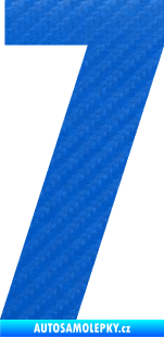 Samolepka Startovní číslo 7 typ 2    3D karbon modrý