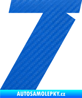 Samolepka Startovní číslo 7 typ 6 3D karbon modrý
