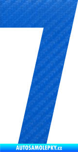 Samolepka Startovní číslo 7 3D karbon modrý