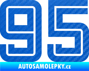Samolepka Startovní číslo 95 typ 7 3D karbon modrý