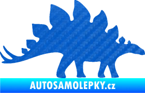 Samolepka Stegosaurus 001 pravá 3D karbon modrý