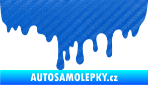 Samolepka Stékájící skvrna 001 pravá krevní cákanec 3D karbon modrý