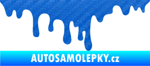 Samolepka Stékající skvrna 002 levá krevní cákanec 3D karbon modrý