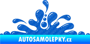 Samolepka Stékající skvrna 003 levá kaňka 3D karbon modrý