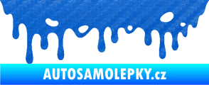 Samolepka Stékající skvrna 006 levá 3D karbon modrý