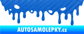 Samolepka Stékající skvrna 006 pravá 3D karbon modrý
