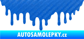 Samolepka Stékající skvrna 007 levá 3D karbon modrý
