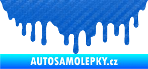 Samolepka Stékající skvrna 007 pravá 3D karbon modrý