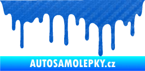 Samolepka Stékající skvrna 008 levá 3D karbon modrý