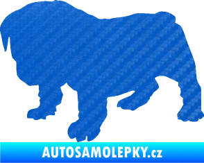 Samolepka Štěňátko 004 levá francouzský buldoček 3D karbon modrý