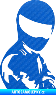 Samolepka Stig pravá 3D karbon modrý