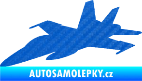 Samolepka Stíhací letoun 001 levá 3D karbon modrý