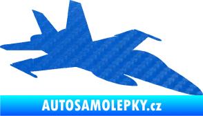 Samolepka Stíhací letoun 001 pravá 3D karbon modrý