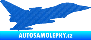 Samolepka Stíhací letoun 002 pravá 3D karbon modrý