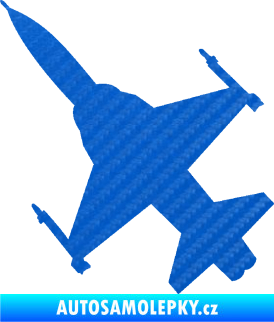 Samolepka Stíhací letoun 003 levá 3D karbon modrý