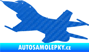 Samolepka Stíhací letoun 004 levá 3D karbon modrý